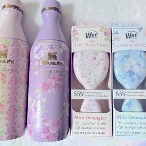 Stanley x LoveShackFancy small water bottles and two mini wet brushes